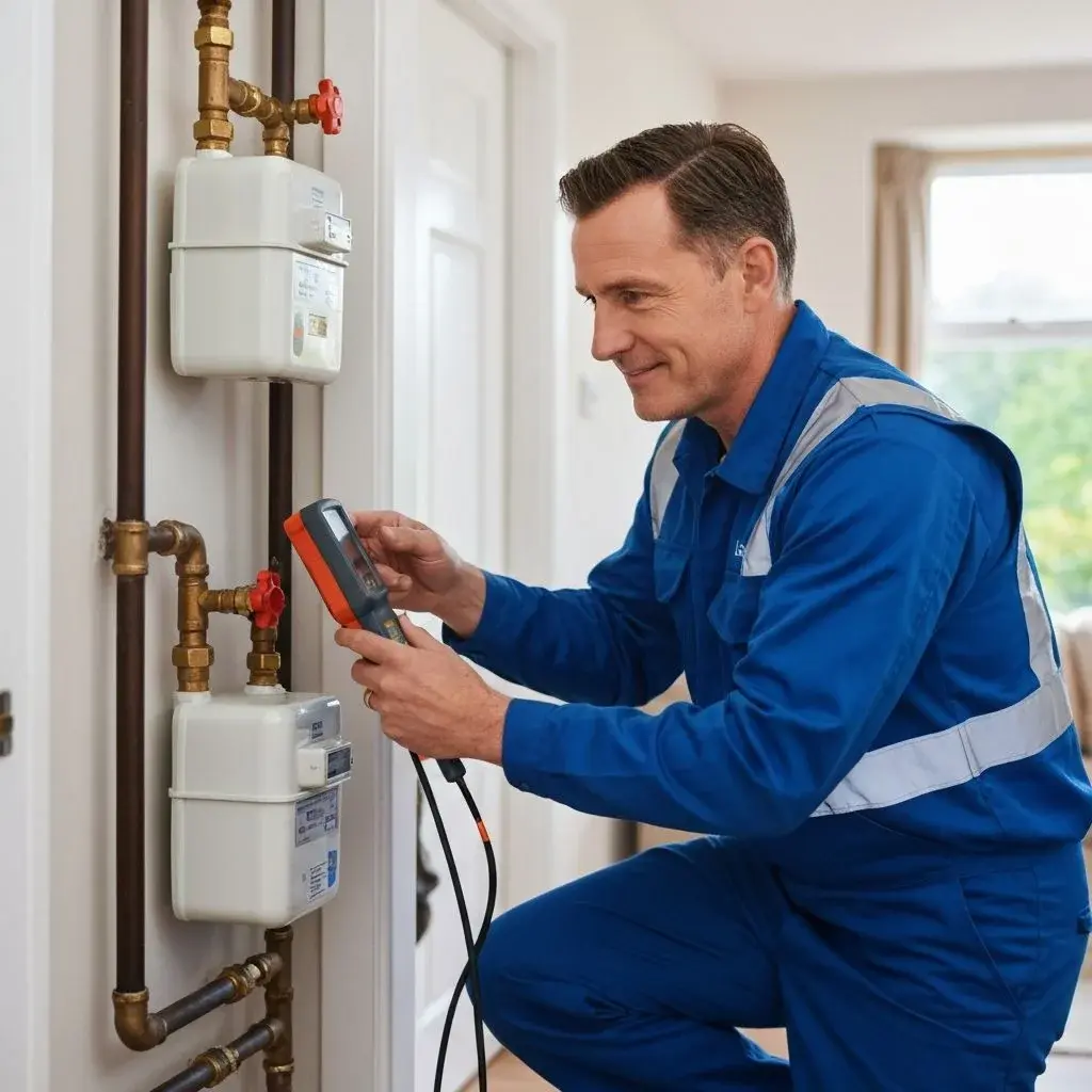 Qualified Gas Safe engineer inspecting gas boiler and heating system in Luton
